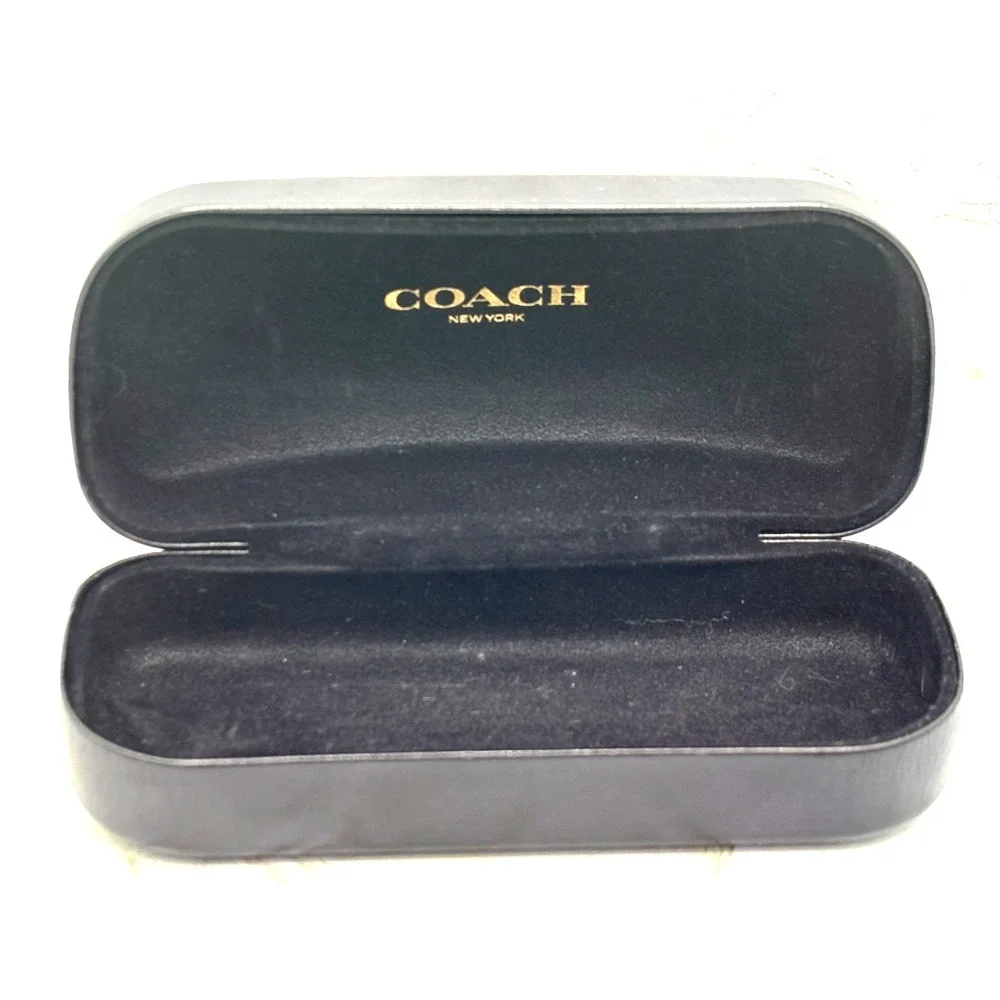 Coach Eyewear Large Black Leather‎ Hard Clamshell Case Sunglasses Sunglass EUC